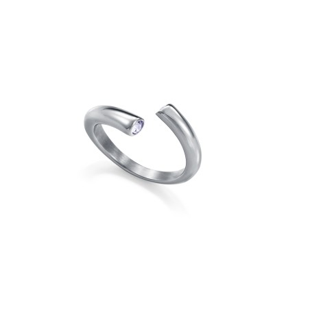 Anillo Viceroy Fashion Acero Abierto y Circonitas Blancas Mujer 15207A01212