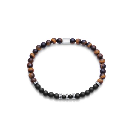 Pulsera Viceroy Fashion Beat Esferas Ágata Negra y Ojo de Tigre Hombre 1486P09011