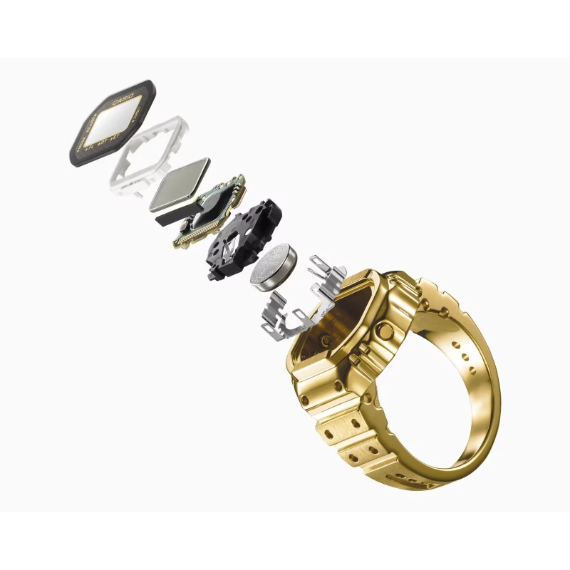 Reloj Anillo Casio Dorado Digital Mujer CRW-001G-9ER