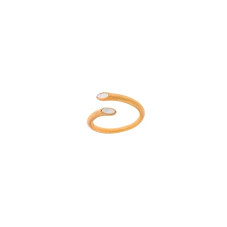 Anillo Salvatore Abierto Plata Baño Oro y Nácar 190S0011