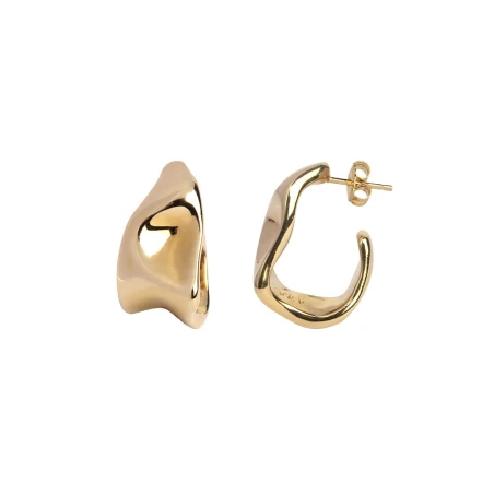 Pendientes Vidal&Vidal Aro Irregular Baño Oro G3582A