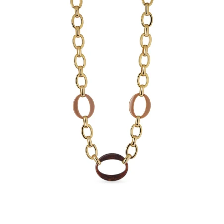 Collar Vidal&Vidal Caramel Eslabones Baño Oro, Acetato y Resina Marrón X9811442A