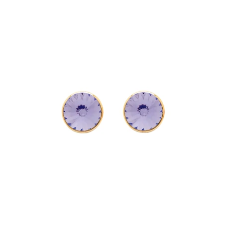 Pendientes Victoria Cruz Basic Plata Baño Oro y Cristal Violeta A2791-31DT