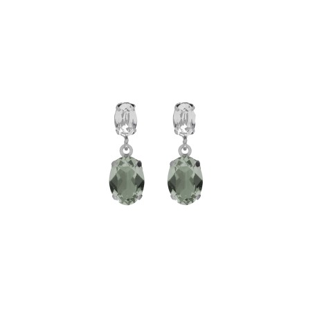 Pendientes Cortos Victoria Cruz Plata Baño Rodio y Cristales A4511-03HT