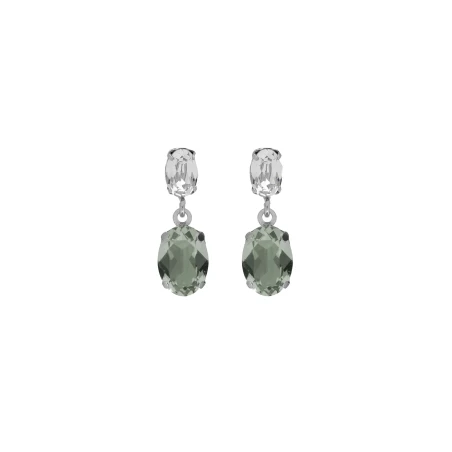 Pendientes Cortos Victoria Cruz Plata Baño Rodio y Cristales A4511-03HT