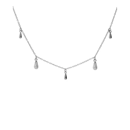 Collar Victoria Cruz Lux Gotas Plata Baño Rodio y Circonitas Blancas A5629-07HG