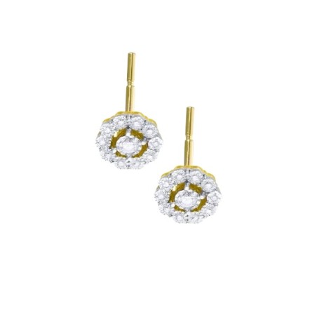 Pendientes Le Carré Rosetas Oro Amarillo y Diamantes GB235OA.00