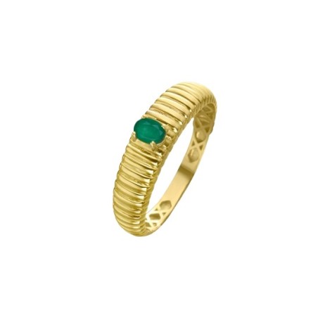 Anillo Le Carré Callonado Oro Amarillo 18kt y Esmeralda GA197ES