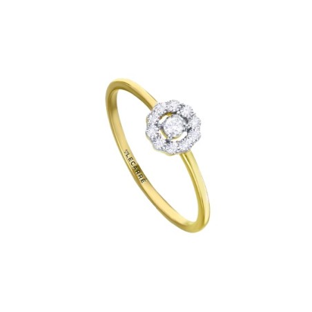 Anillo Le Carré Roseta Oro Amarillo y Diamantes GA196OA 