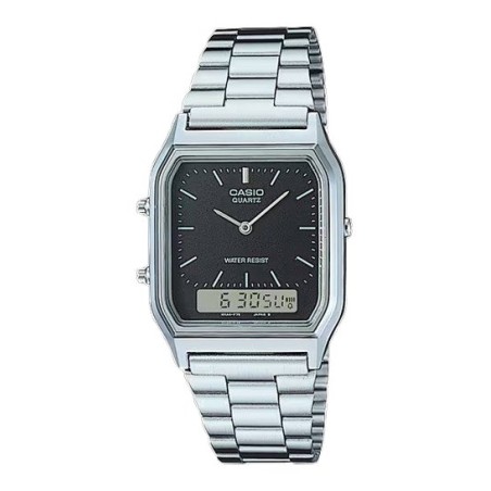 Reloj Casio Edgy Plateado y Negro Analógico y Digital AQ-230A-1DMQYES