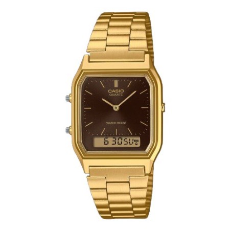 Reloj Casio Edgy Dorado y Negro Analógico y Digital AQ-230GA-5AMQYES