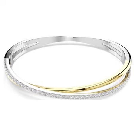 Brazalete Swarovski Hipérbola Baño Bicolor y Cristales Blancos 5689722 