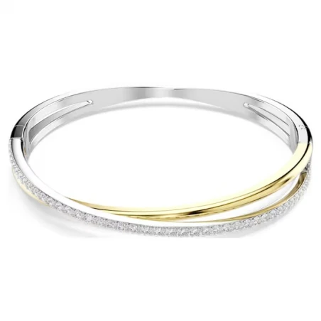 Brazalete Swarovski Hipérbola Baño Bicolor y Cristales Blancos 5689722