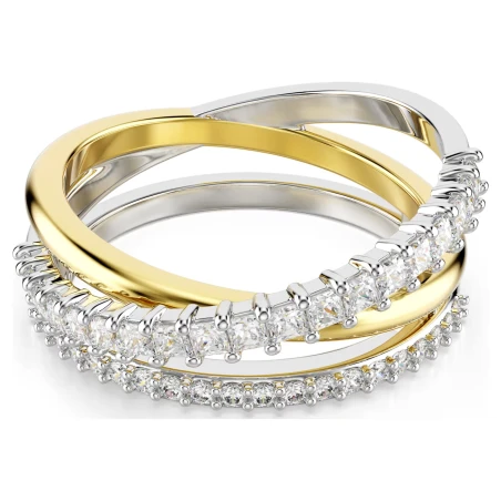 Anillo Swarovski Hipérbola Baño Bicolor y Cristales Blancos 5714164