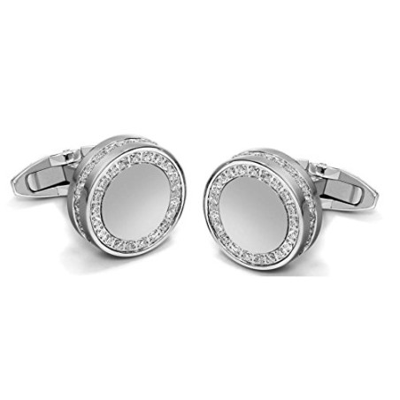 Gemelos Aston Martin Acero Inoxidable y Circonitas Hombre AM-034C