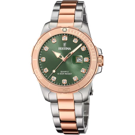 Reloj Festina Boyfriend Plateado, Rosado y Verde Analógico Mujer F20505/4