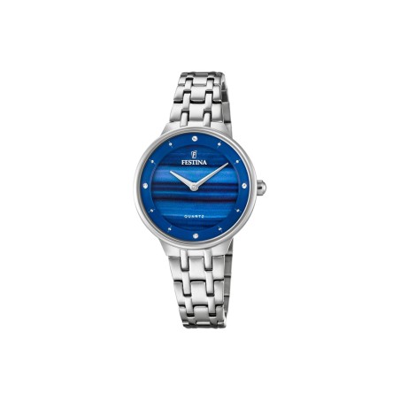 Reloj Festina Plateado y Azul Analógico Mujer F20600/A