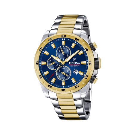 Reloj Festina Timeless Chronograph Plateado, Dorado y Azul Cronógrafo Hombre F20562/2