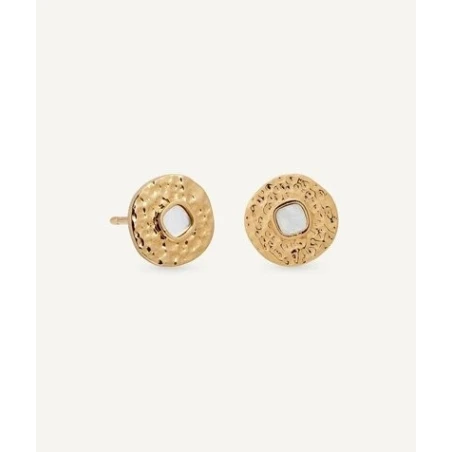 Pendientes Vidal&Vidal Botón Baño Oro y Madreperla G3939