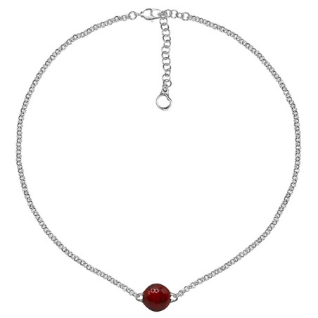 Collar Ciclón Calixto Baño Plata y Esfera Roja 256800-03