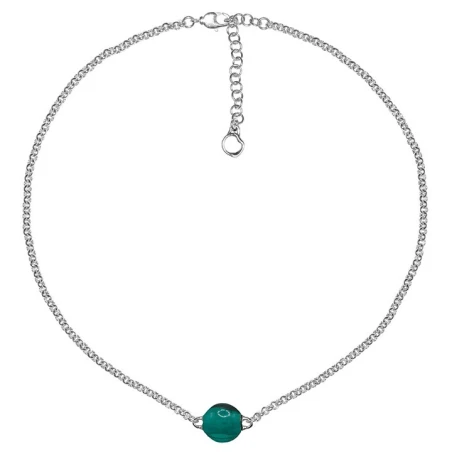 Collar Ciclón Calixto Baño Plata y Esfera Verde 256800-12
