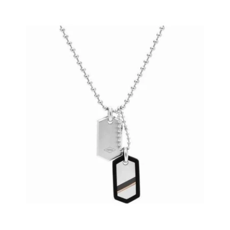 Gargantilla Fossil Placas Acero Hombre JF82004040