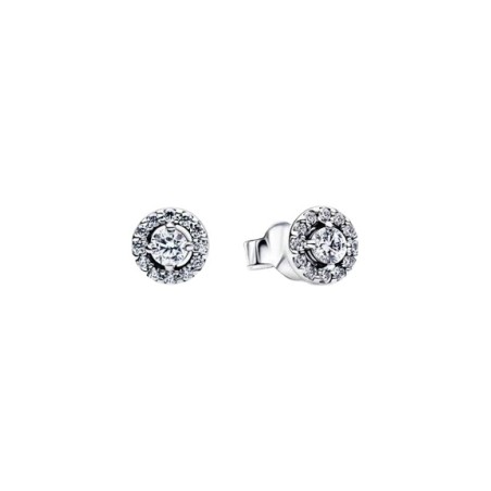 Pendientes Pandora Botón Halo Redondo en Pavé 293019C01 