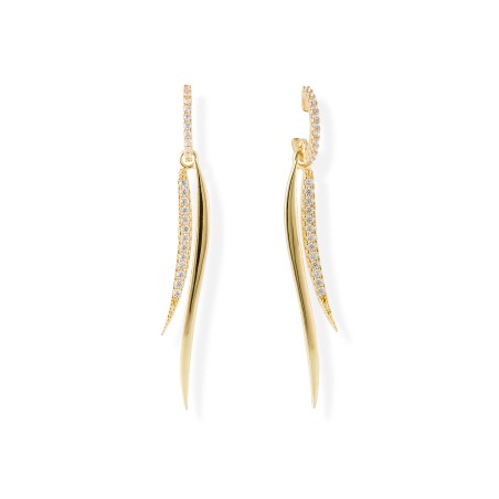 Pendientes Marina García Mikado Plata Baño Oro y Circonitas 90473PD