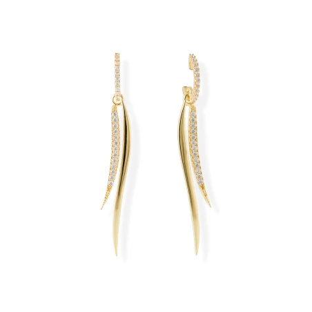 Pendientes Marina García Mikado Plata Baño Oro y Circonitas 90473PD