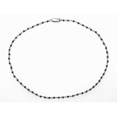 Collar Marina García Rosario Plata y Esferas Negras K804TN80