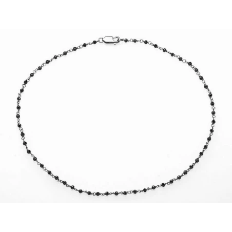 Collar Marina García Rosario Plata y Esferas Negras K804TN80