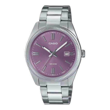 Reloj Casio Timeless Collection Plateado y Morado Analógico Unisex MTP-1302PD-6AVEF