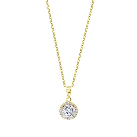 Gargantilla Lotus Silver Plata Baño Oro y Circonitas Blancas LP3104-1/2