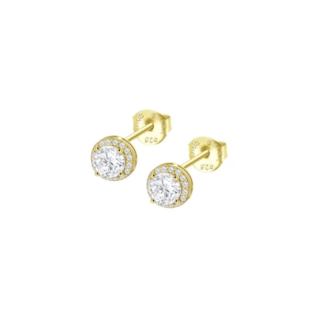 Pendientes Lotus silver Botón Plata Baño Oro y Circonitas Blancas LP3104-4/2