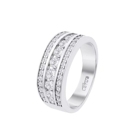 Anillo Lotus Silver 3 Bandas Circonitas y Plata LP3906-3/114