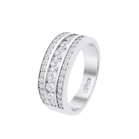 Anillo Lotus Silver 3 Bandas Circonitas y Plata LP3906-3/114