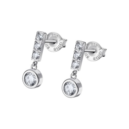 Pendientes Lotus Silver Colgantes Plata y Circonitas Blancas LP3083-4/1