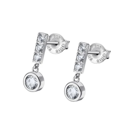 Pendientes Lotus Silver Colgantes Plata y Circonitas Blancas LP3083-4/1