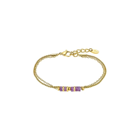 Pulsera Lotus Style Acero Baño Oro y Piedras Naturales LS2561-2/2