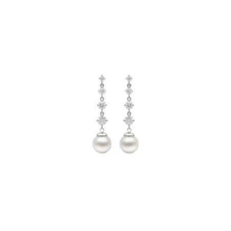 Pendientes Colgantes Majorica Plata, Circonitas y Perla 18242.01.2.E00.906.1