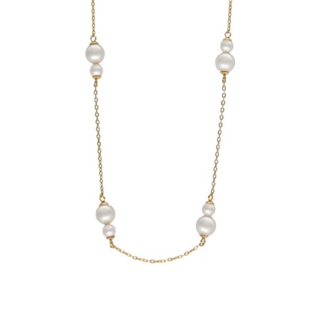 Collar Majorica Duet Plata Baño Oro y Perlas 18251.01.1.N42.530.1