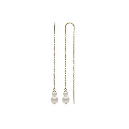 Pendientes Majorica Duet Cadena Plata Baño Oro y Perlas 18253.01.1.E00.000.1