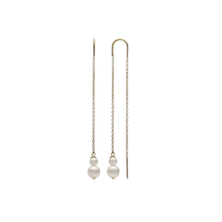 Pendientes Majorica Duet Cadena Plata Baño Oro y Perlas 18253.01.1.E00.000.1
