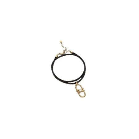 Collar Majorica Equus Cuero, Acero Baño Oro y Perla 18270.01.B.N40.530.1