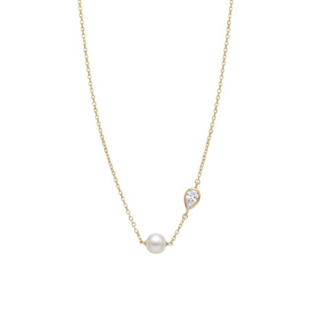 Collar Majorica Nova Plata Baño Oro, Circonita y Perla 18324.01.1.N39.530.1