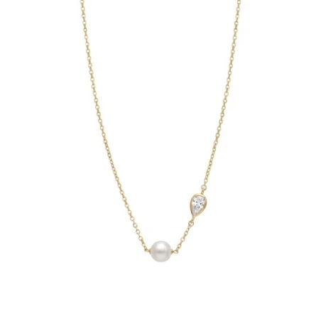 Collar Majorica Nova Plata Baño Oro, Circonita y Perla 18324.01.1.N39.530.1
