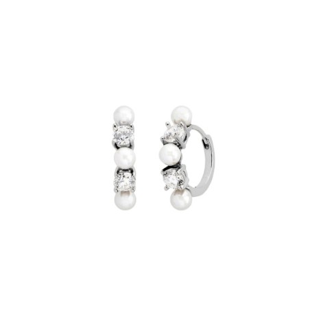 Pendientes Aro Majorica Plata, Circonitas y Perlas 18171.01.2.E00.909.1