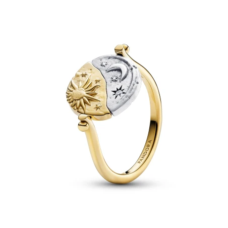 Anillo Pandora Medallón Reversible Sol y Luna 164810C01