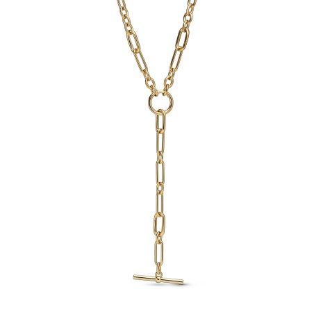 Collar Pandora Cadena Eslabones Baño Oro 364809C00