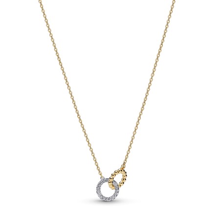 Collar Pandora Círculos Entrelazados Cuentas y Pavé 364825C01-45